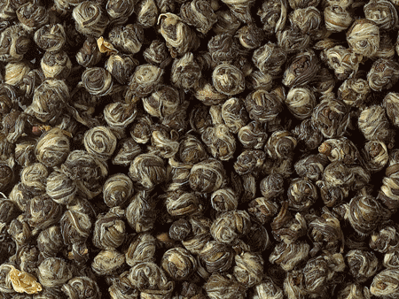 Jasmijn Dragon Parels – handgerolde groene thee met subtiel jasmijnaroma, verkrijgbaar bij Allethee