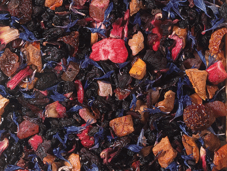 Miami Ice Perzik thee – fruitige melange met perzik, mango, bessen en aardbeien. Perfecte ijsthee voor warme dagen